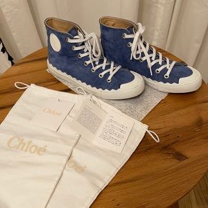 Chloe Powder Blue Hi-Top Sneakers Sz 37